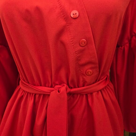 Cherry Red Pirate Wench or Ren Faire Blouse, Sz M - Picture 3 of 9